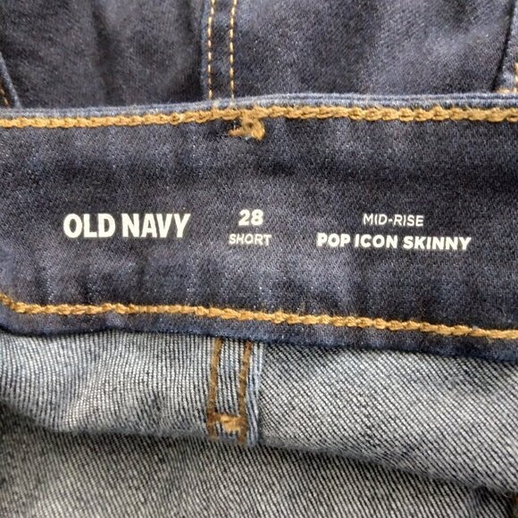 Old Navy | NWT Mid-Rise Pop Icon Skinny Jean Dark Wash | Plus Size 28 Short - Picture 7 of 10